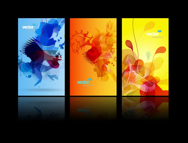 Set van abstracte kleurrijke splash illustraties. — Stockvector