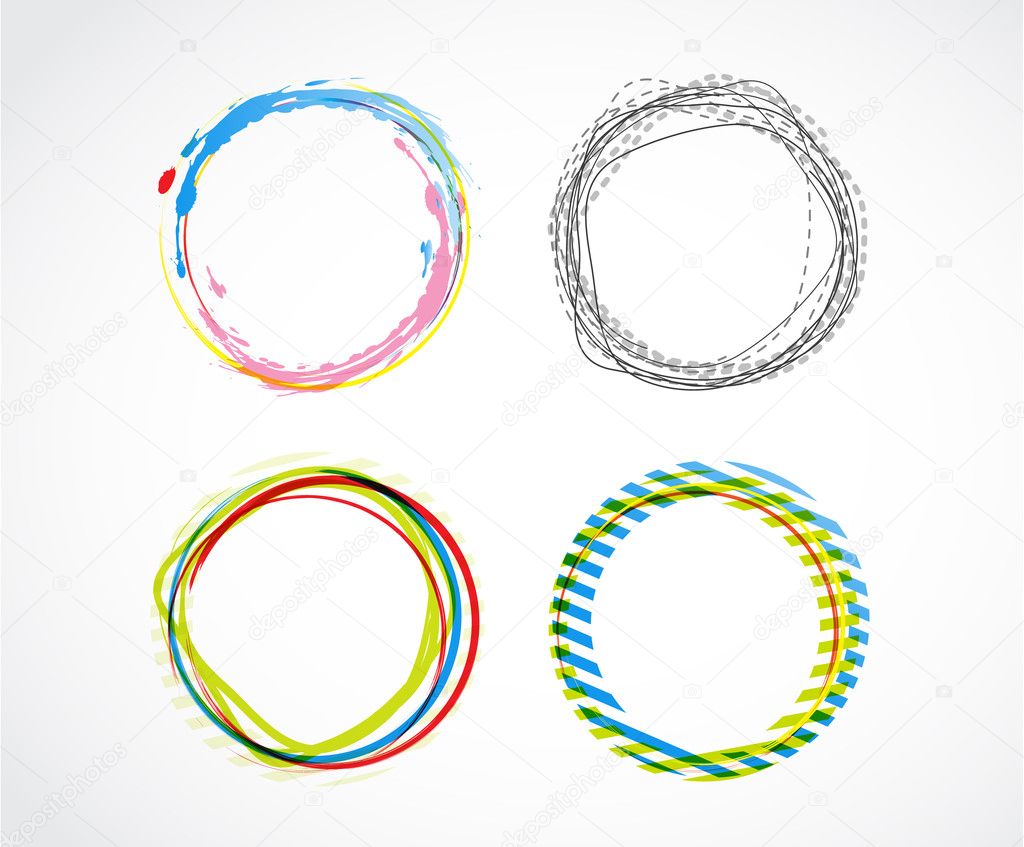 Set of abstract circles vector background.
