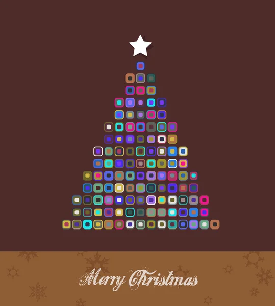 Christmas tree created from colorful dots. — Stock Vector