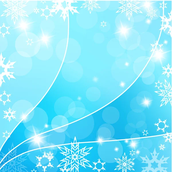 Christmas blue background with snow flakes. — Stock Vector