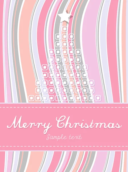 Vánoční pozadí abstraktní s barevnými pruhy a strom. — Stockový vektor