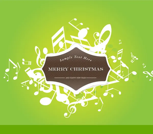 Abstrakter weihnachtlicher Hintergrund mit Melodien. — Stockvektor