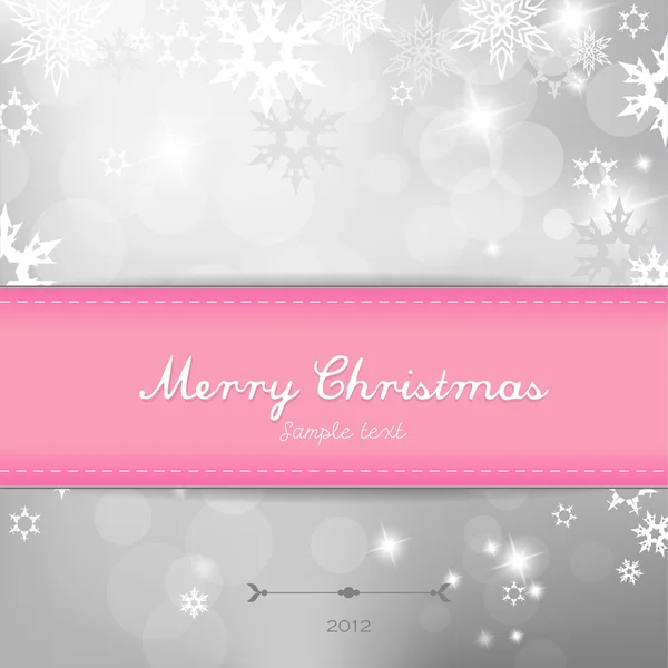Christmas silver background with snow flakes. — Stock Vector
