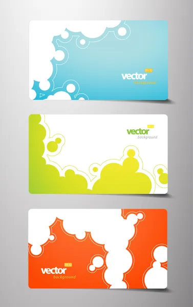Set of gift cards with bubbles signs. — Stock Vector