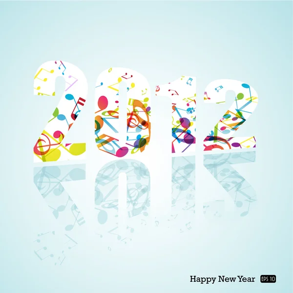 2012 und ein glückliches neues Jahr — Stockvektor