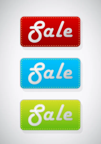 Set of 3 colored sale tags. — Stock Vector