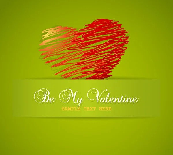 Valentine hjärta med markören line. — Stock vektor