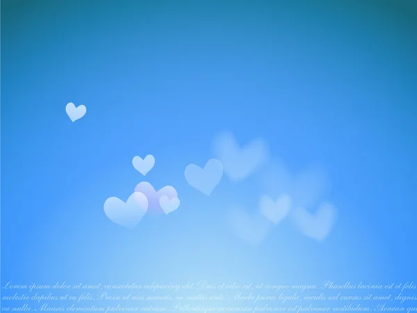 Rêve avec des cœurs sur fond dégradé bleu . — Image vectorielle