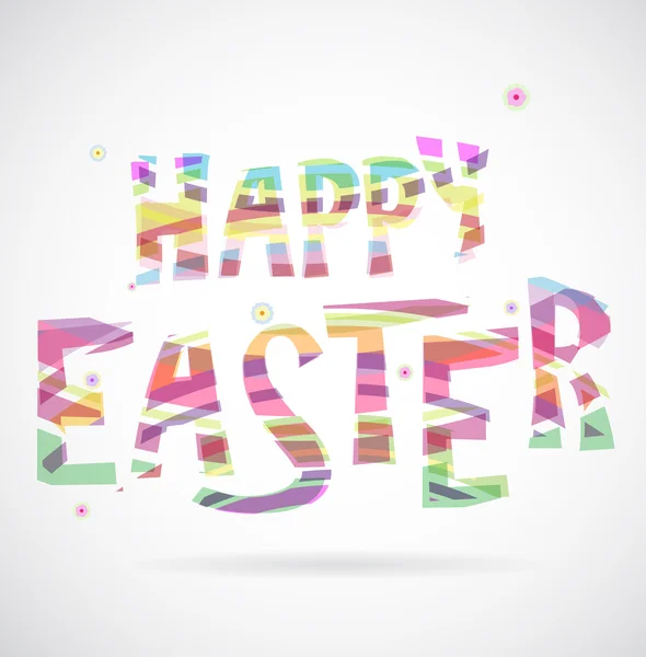 Boldog húsvéti jel-színes csíkokkal. — Stock Vector
