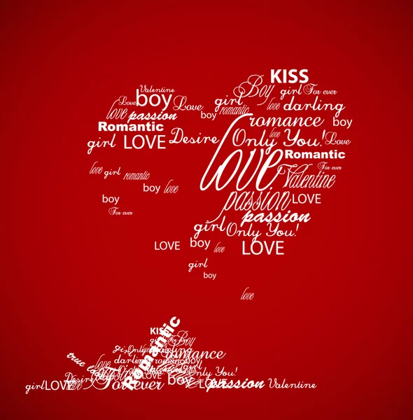 Coeur de Saint-Valentin créé à partir de mots . — Image vectorielle