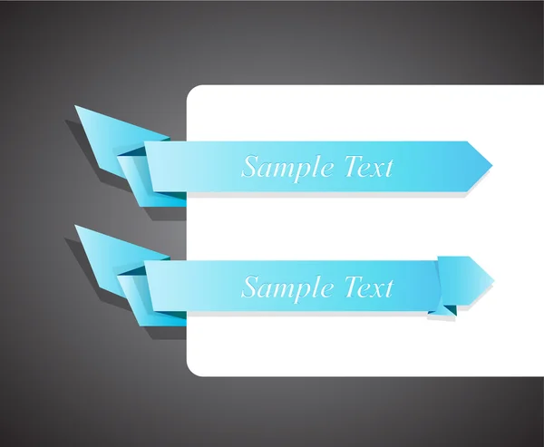 Sada modré origami pásu pro váš text. — Stockový vektor