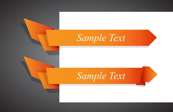 Set of orange origami ribbon for your text. — Stock Vector
