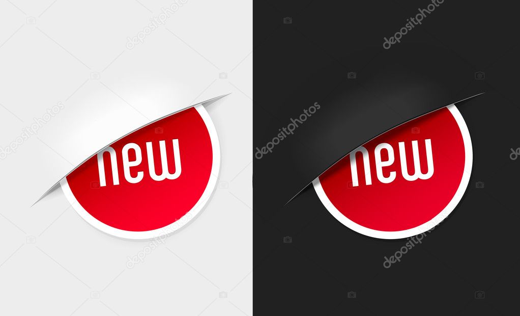 Set of new labels on light and dark background.