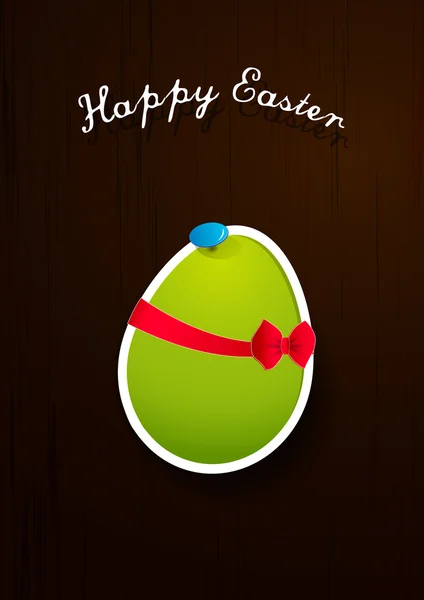 Kağıt ahşap masanın üzerine yapışabilir Paskalya yortusu yumurta. — Stok Vektör