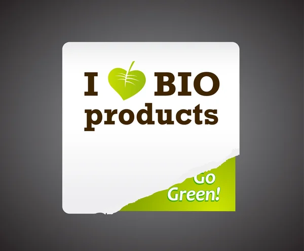 Ik hou van bio product afbeelding. — Stockvector