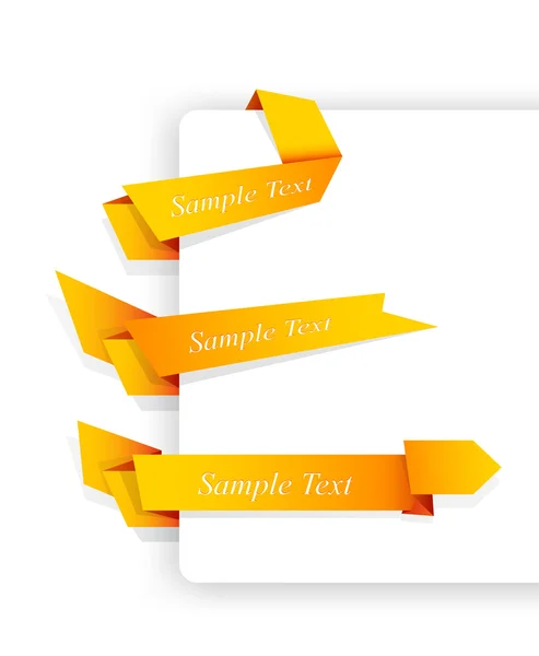 Set de rubans origami orange pour votre texte . — Image vectorielle