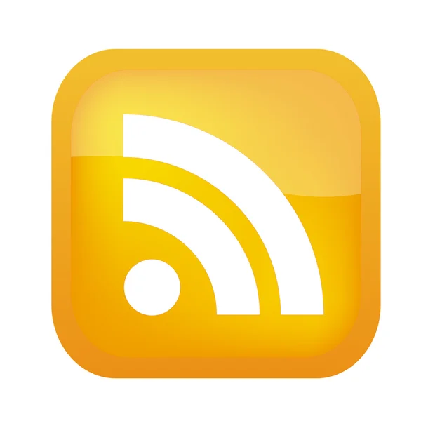 Modern orange Glossy RSS web Icon — Stock Vector