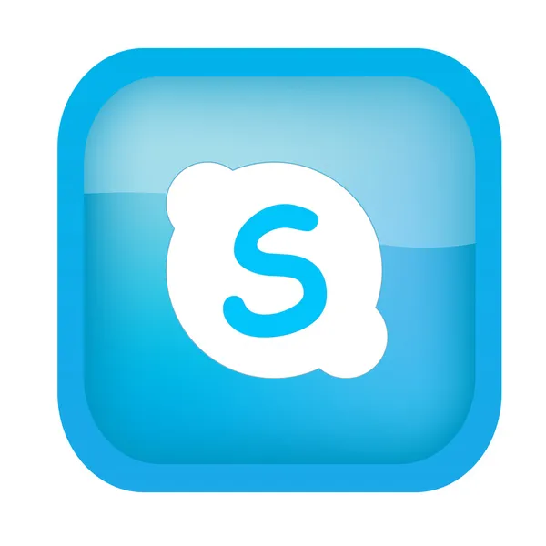 Moderne blaue Skype-Web-Ikone — Stockvektor