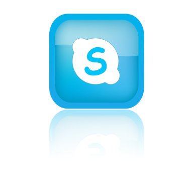 Blue Skype Icon clipart