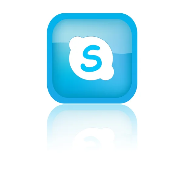 Icona Skype blu — Vettoriale Stock