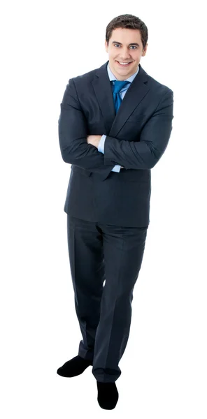 Hombre de negocios sonriente, sobre blanco — Foto de Stock
