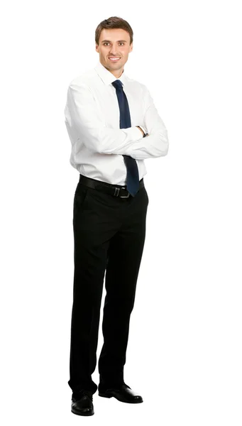 Smiling businessman, over white — Stock Photo, Image