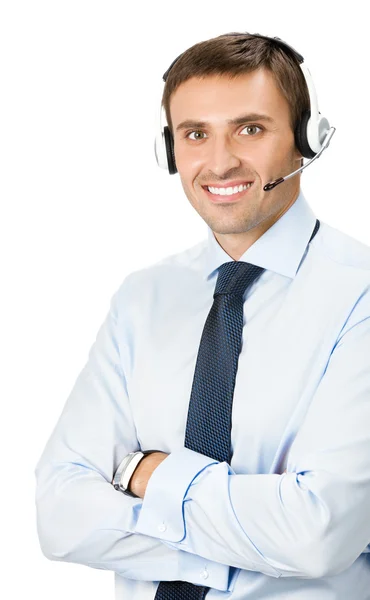 Phone operator in headset, isolated — Stock Photo, Image