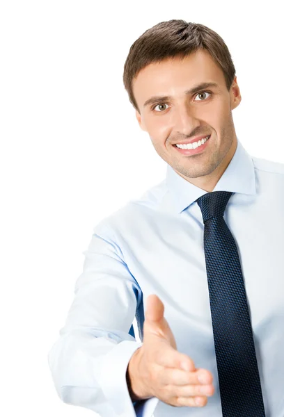 Business man giving hand for handshake, isolated — Stock Photo, Image