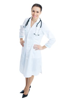 Portrait of doctor or nurse, on white clipart