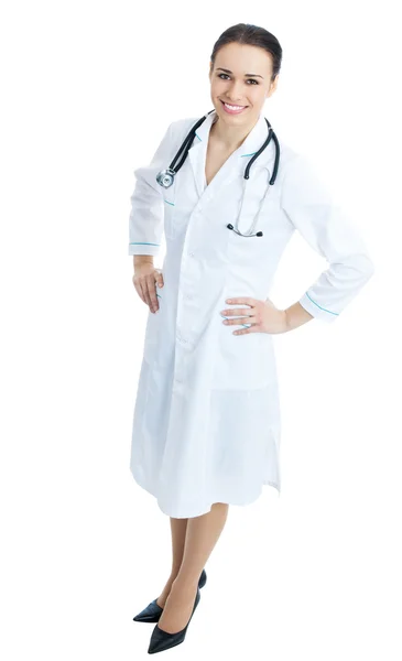 Portret van arts of verpleegkundige, op wit — Stockfoto