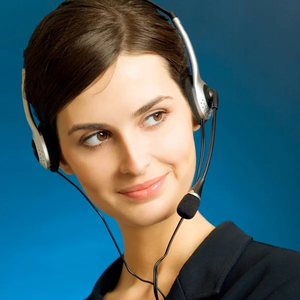 Podpora telefonní operátor v headsetu — Stock fotografie