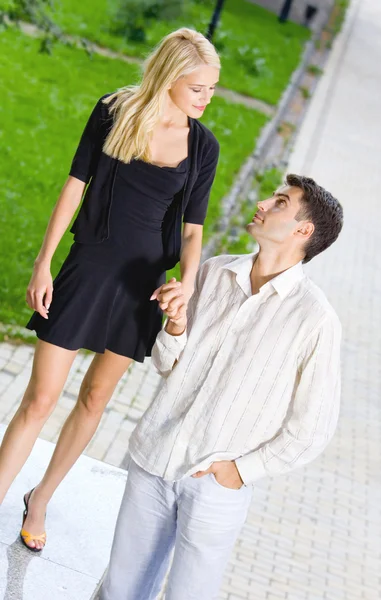 Happy couple together, outdoor Stock Photo