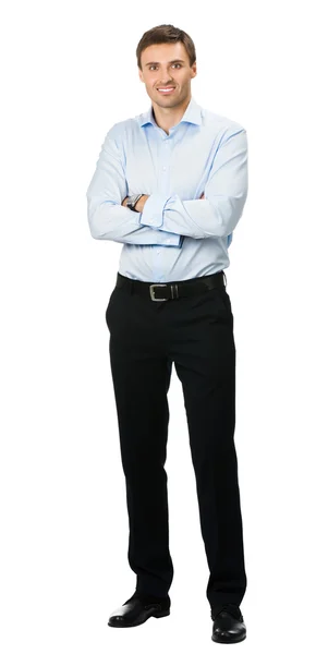 Hombre de negocios sonriente, sobre blanco — Foto de Stock