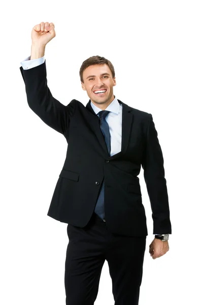 Happy businessman , isolated — Stock Photo, Image