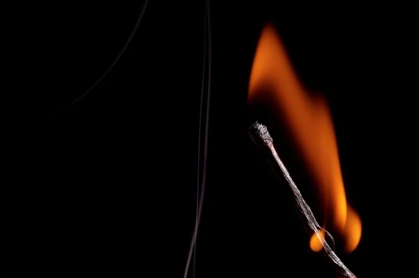 Burning matchstick — Stock Photo, Image