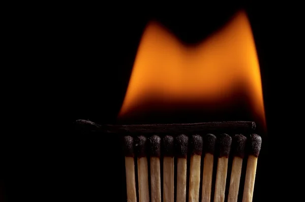 燃えるマッチ棒 — ストック写真