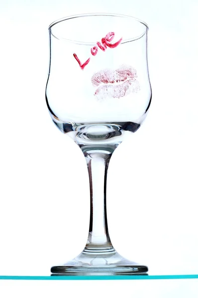 Kiss on glass — Stock Photo, Image