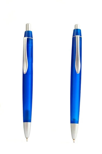 Twee blauwe pennen — Stockfoto