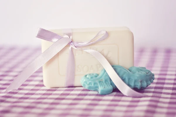 Lavender Soap with Ribbon — Stock Photo, Image