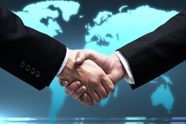 Handshake of two business clipart