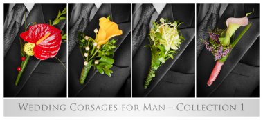 Wedding corsages for man clipart