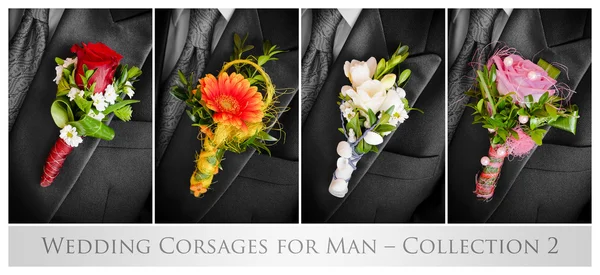 Bruiloft corsages voor man Stockafbeelding