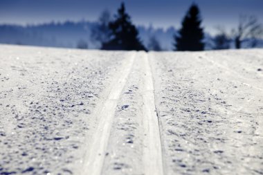 Empty cross-country ski track clipart