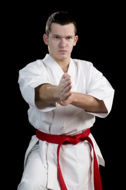 siyah kontrast karate genç savaşçı