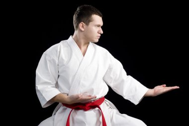 siyah kontrast karate genç savaşçı