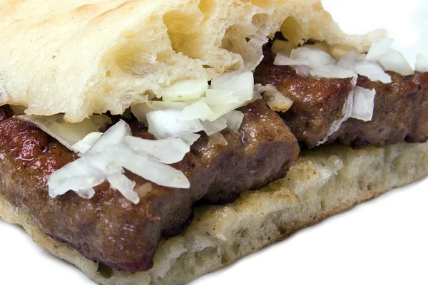 Kebab (Cevap) mit Zwiebeln — Stockfoto