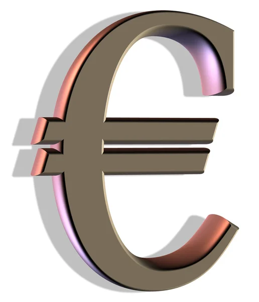 Euro sign on white — Zdjęcie stockowe