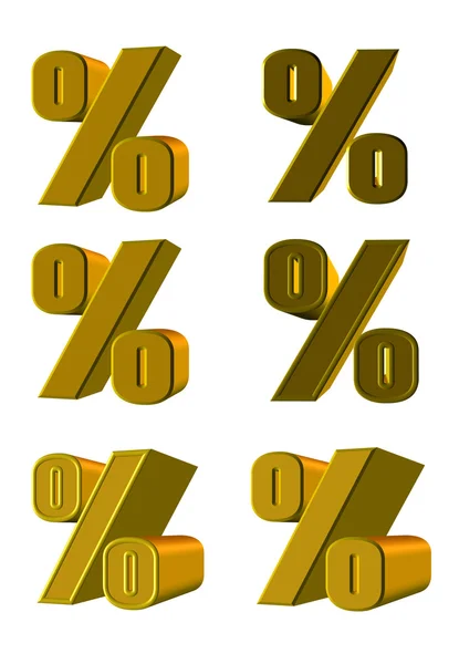 Signos porcentuales dorados — Foto de Stock