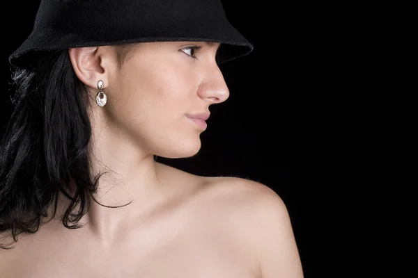 Nő a kalapban — Stock Fotó