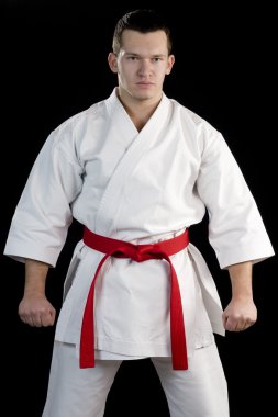 yüksek karşıtlık karate genç savaşçı